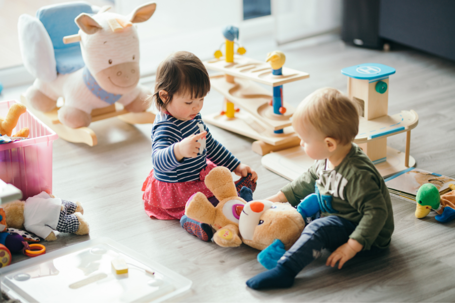 Young children playing